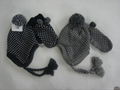  Quality Jacquard Knitted Hat with Ear Flaps &Poms 3