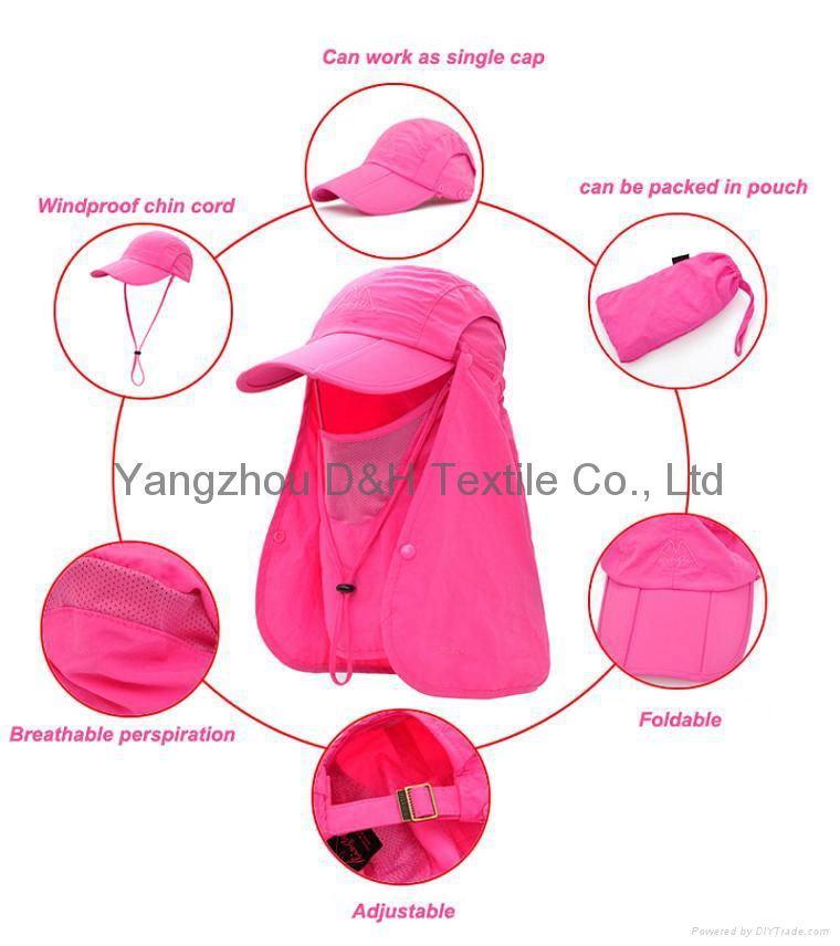 Outdoor foldable jungle quick drying cloak fashion hat 3