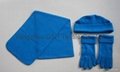 Polar Fleece Beanie glove scarf Set/Warm set 3