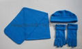 Polar Fleece Beanie glove scarf Set/Warm set