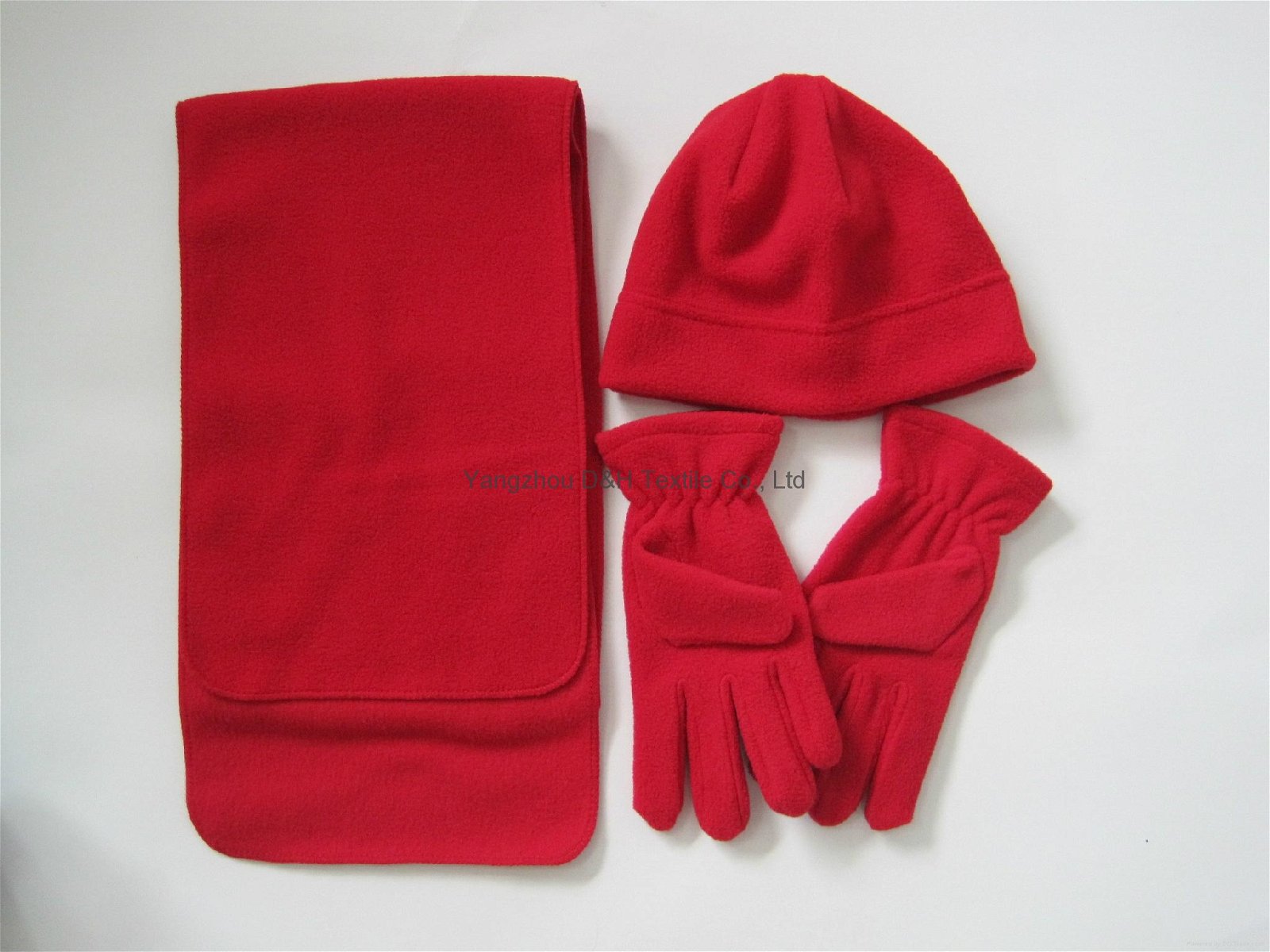 Polar Fleece Beanie glove scarf Set/Warm set 2