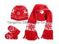 Popular Hook Flower Knitted 3piece Set/knitted Hat 3