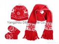 Popular Hook Flower Knitted 3piece Set/knitted Hat