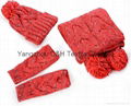 Popular Hook Flower Knitted 3piece Set