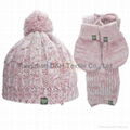 Child Knitted Set/Pink Knitted Hat/ Knitted Gloves/Knitted Scarf 