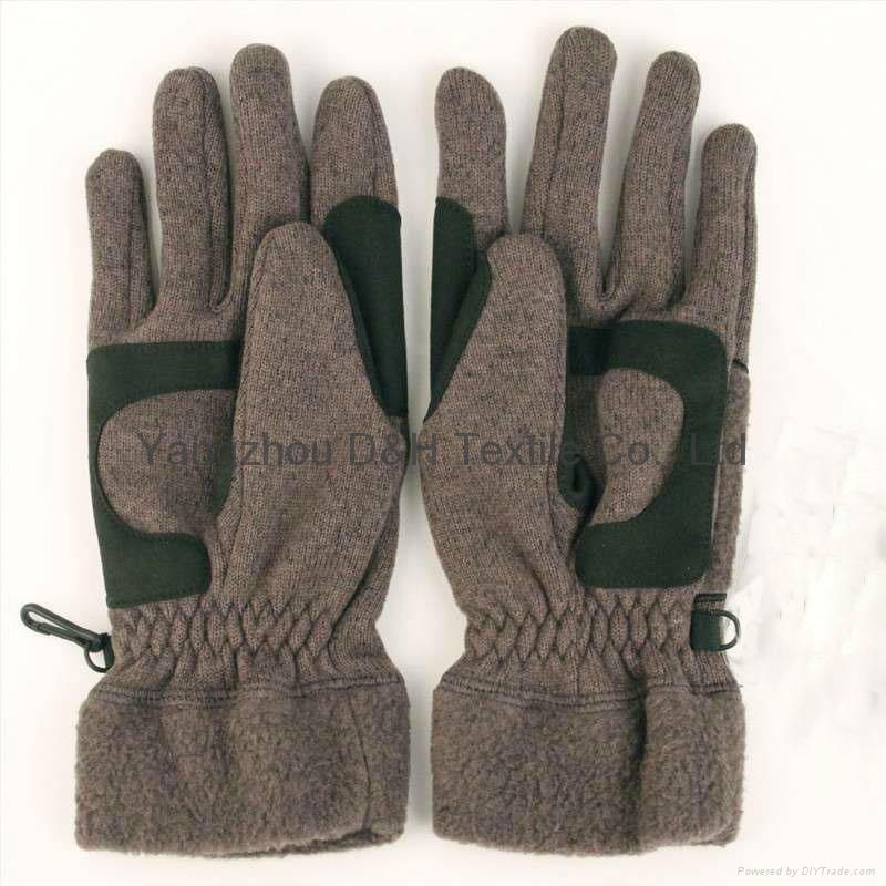  Honest quality  polar fleece Fuzzy  gloves with Embroidery 3