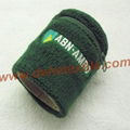 Custom Zipper Sport Cotton Sweat Wristbands with pocket 2