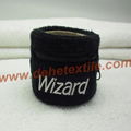 Custom Zipper Sport Cotton Sweat Wristbands with pocket 3