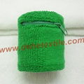 Custom Zipper Sport Cotton Sweat Wristbands with pocket 5