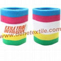 Fashion Multicolor Wrister Support Terry Cloth Wristband with Embroidery