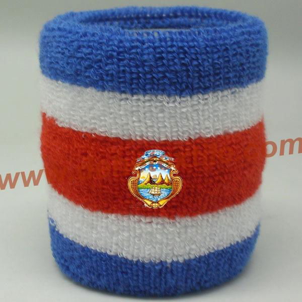 Fashion Multicolor Wrister Support Terry Cloth Wristband with Embroidery