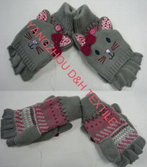  Cartoon Winter Knitted toboggan crochet Glove 