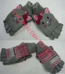 Cartoon Winter Knitted toboggan crochet Glove