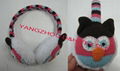 Cartoon Knitted baby witner crochet beanie warm Stripe Ear Muff 1