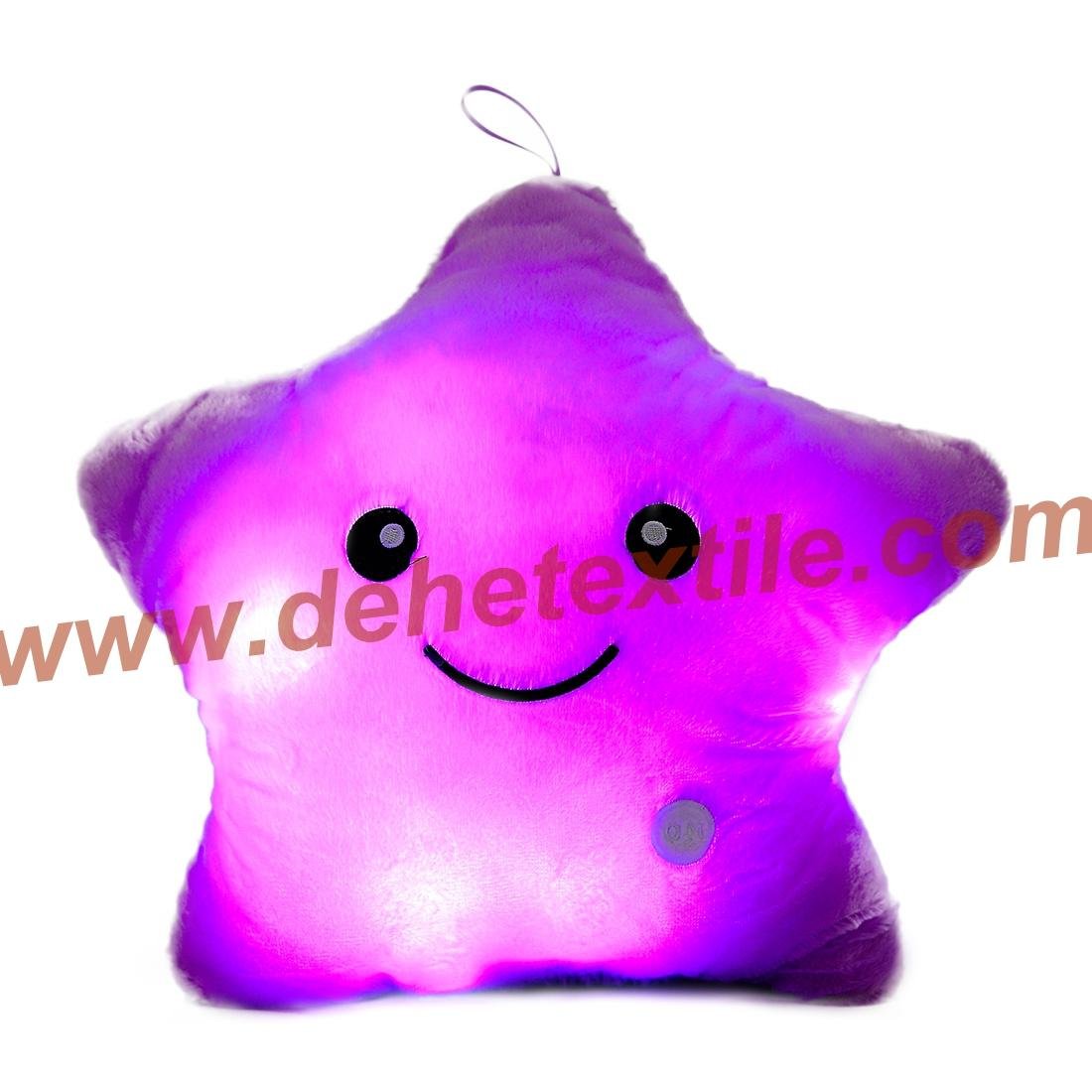 Blue Glowing Colorful Luminous LED Lucky Star Plush Pillow Stuffed Toys 3