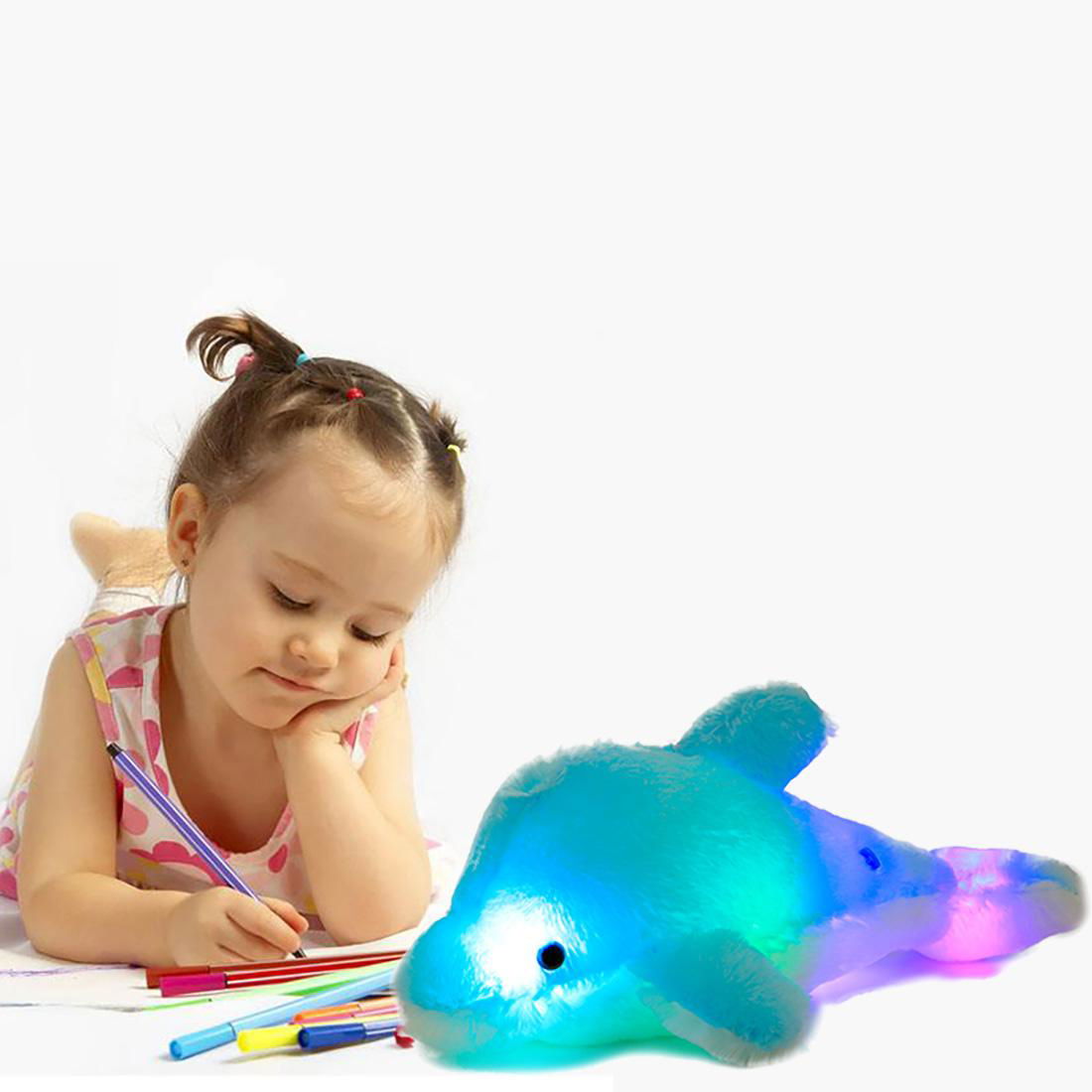 Creative Colorful LED Light Stuffed Animal Toy Glowing Dolphin Plush Toys