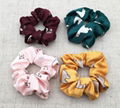 Custom printing satin silk cotton spot design hair scrunchies (DH-LH6198)