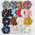 Custom printing satin silk cotton spot design hair scrunchies (DH-LH6198) 2