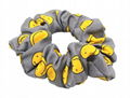 Custom printing satin silk cotton spot design hair scrunchies (DH-LH6198)