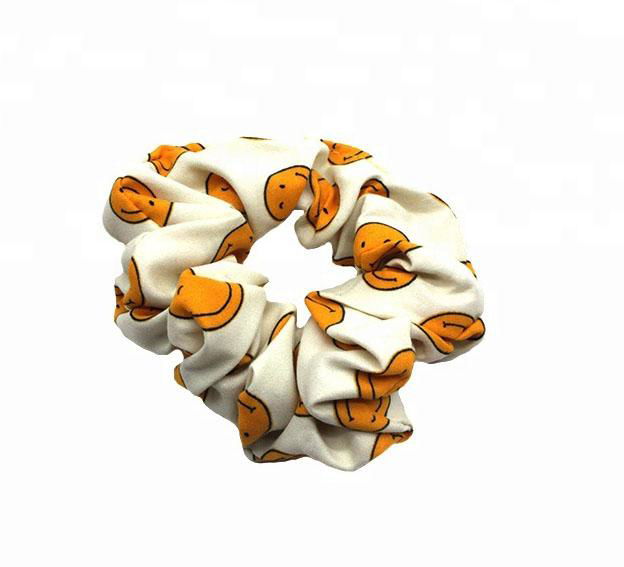 Custom printing satin silk cotton spot design hair scrunchies (DH-LH6198) 5