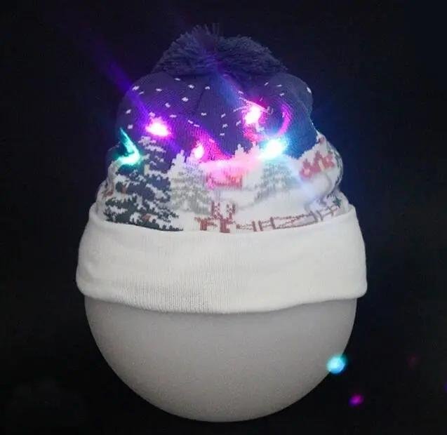 Christmas Custom Led Knitted Hat/ Led Beanie Hat/ Led Winter Gorros Hat 3