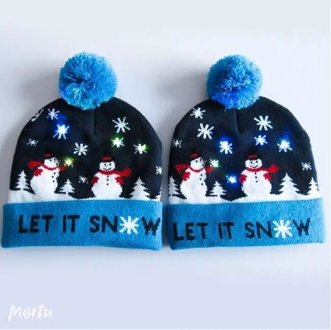 Christmas Custom Led Knitted Hat/ Led Beanie Hat/ Led Winter Gorros Hat 3