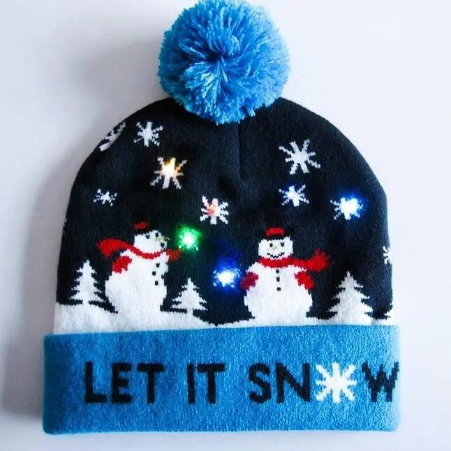 Christmas Custom Led Knitted Hat/ Led Beanie Hat/ Led Winter Gorros Hat 4