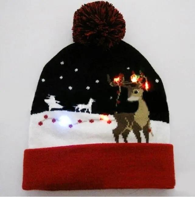 Christmas Custom Led Knitted Hat/ Led Beanie Hat/ Led Winter Gorros Hat 5