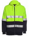 HI VIS (D+N) FULL ZIP FLEECY HOODIE 1