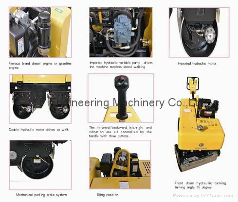 800kgs Double-drum Reversible Vibratory Road Roller DRR760 2