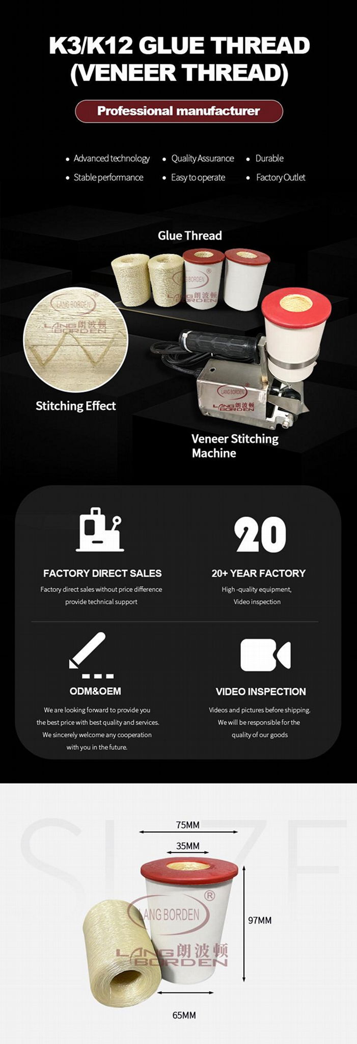 K3 Glue Line Veneer Thread 