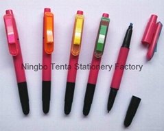 post it ball pen with highlighter stylus pen