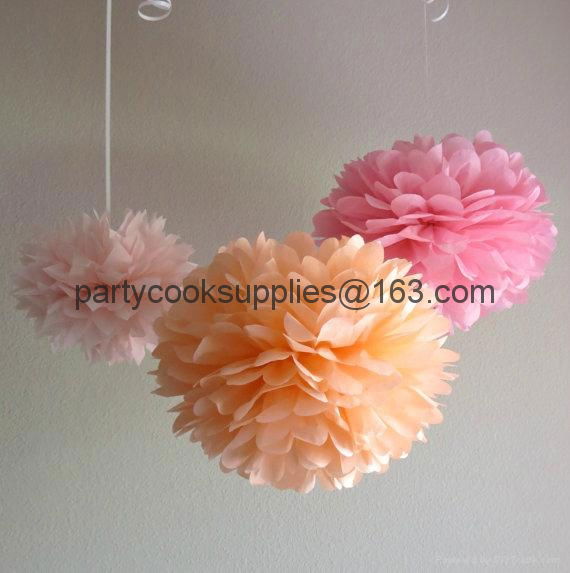 Pom Poms Ball-Spring Pink Tissue Paper Pom Poms Flower-More Colors Available