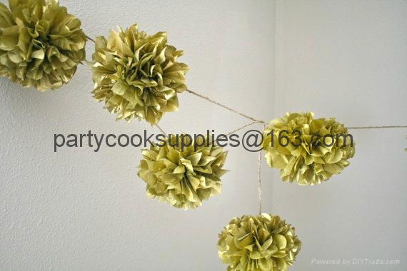 Pom Poms Ball-Spring Pink Tissue Paper Pom Poms Flower-More Colors Available 2