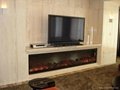 Job of the fireplace under the TV set
