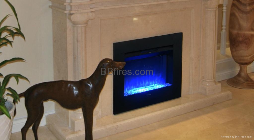 LED Blue fireplace