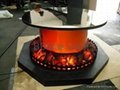 Curved electric fireplace  