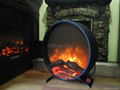Curved electric fireplace  