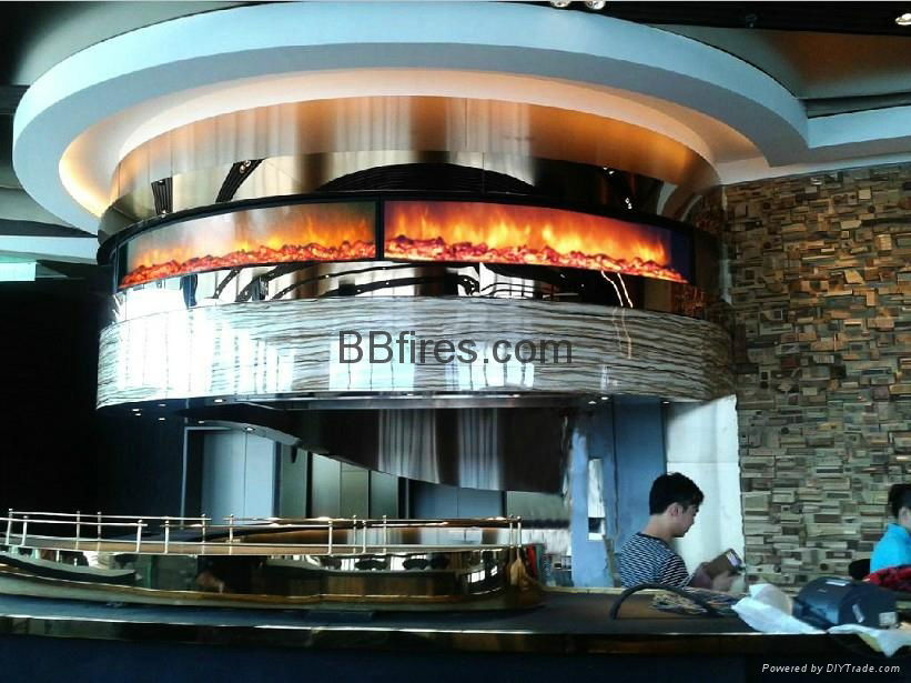 Custom Curved Electric Fireplaces The One