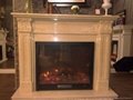 White Limestone mantels and fireplace heater 13