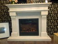 White Limestone mantels and fireplace heater 14