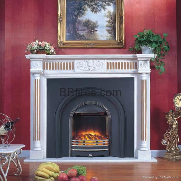 White TH fireplace set 5