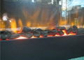 Black pebbles electric fireplace