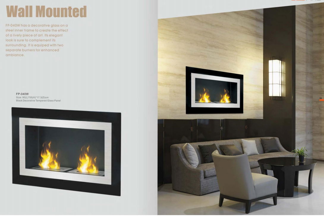 Stock wall mounted Bio Ethanol fireplace  2