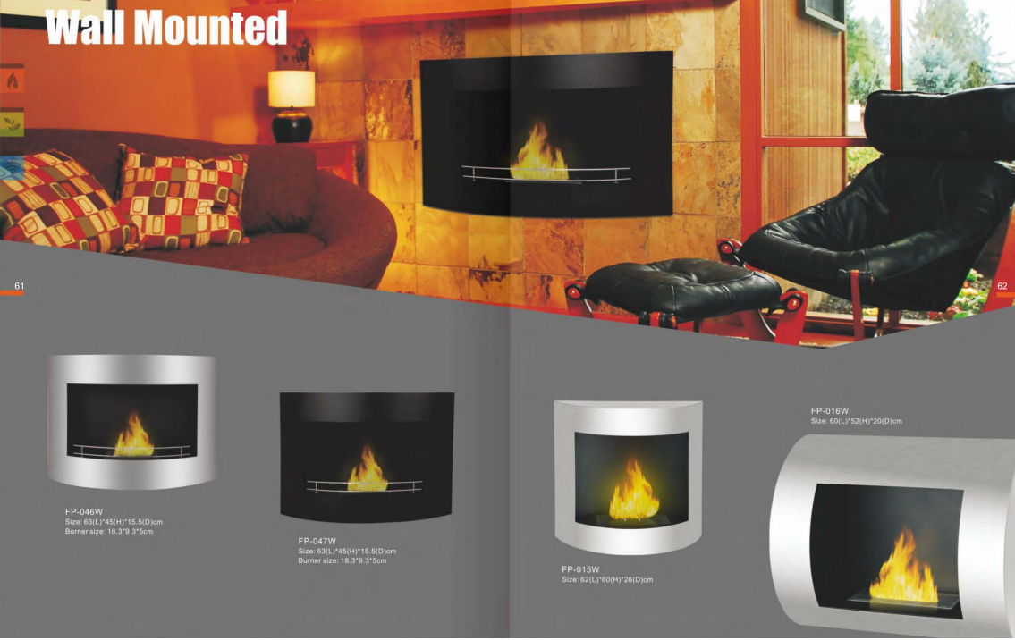 Stock wall mounted Bio Ethanol fireplace  3