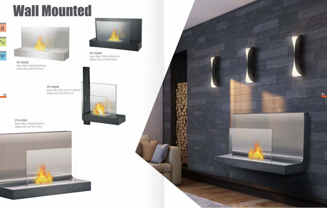 Stock wall mounted Bio Ethanol fireplace  5