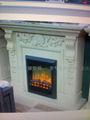 White Limestone mantels and fireplace heater 15