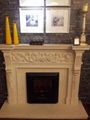 White Limestone mantels and fireplace heater 16