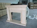 White Limestone mantels and fireplace heater 18