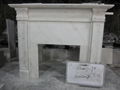 White Limestone mantels and fireplace heater